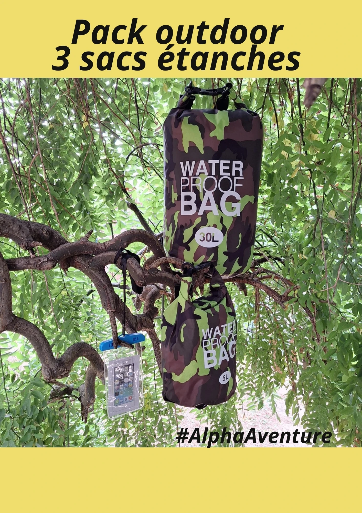 Pack outdoor 3 sacs étanches